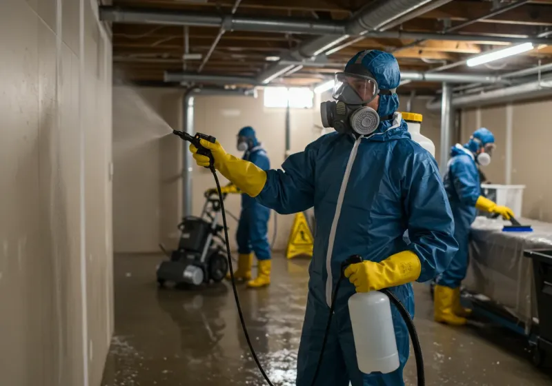 Basement Sanitization and Antimicrobial Treatment process in Parsons, WV