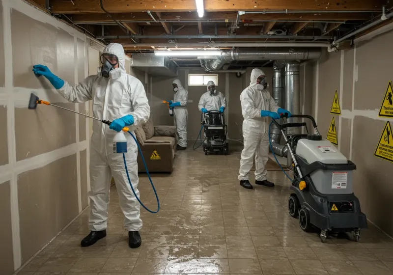 Basement Moisture Removal and Structural Drying process in Parsons, WV